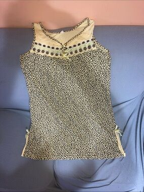 Leopard Print Sleeveless Camisole in Yellow